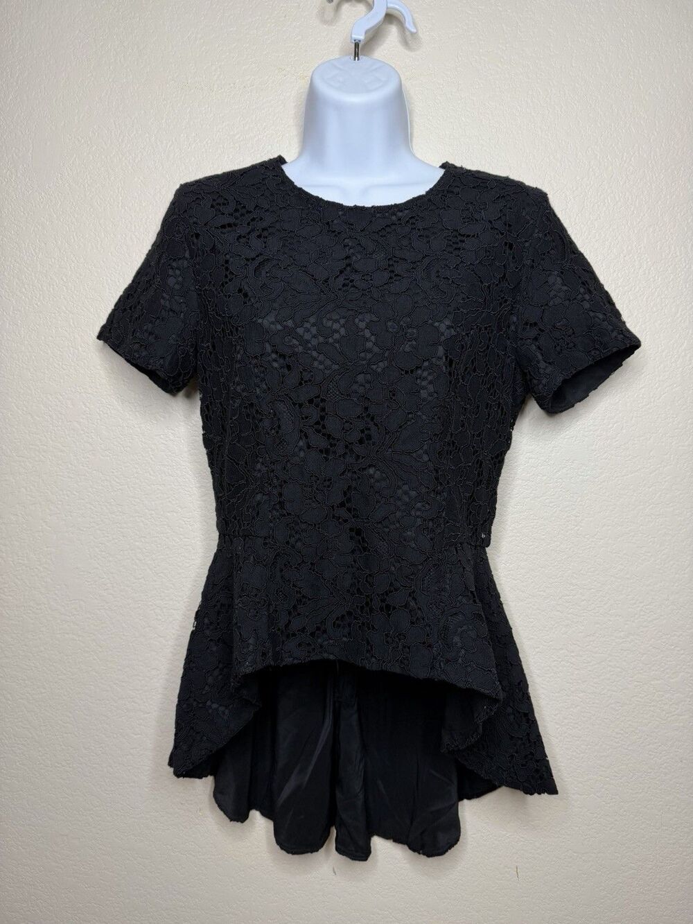 SACHIN + BABI NEW NWT Lace Peplum TopBlack Sz S zip Lined Classic - Picture 4 of 11
